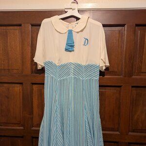 Blue and white striped dappar Danes dress from the Disney dress shop